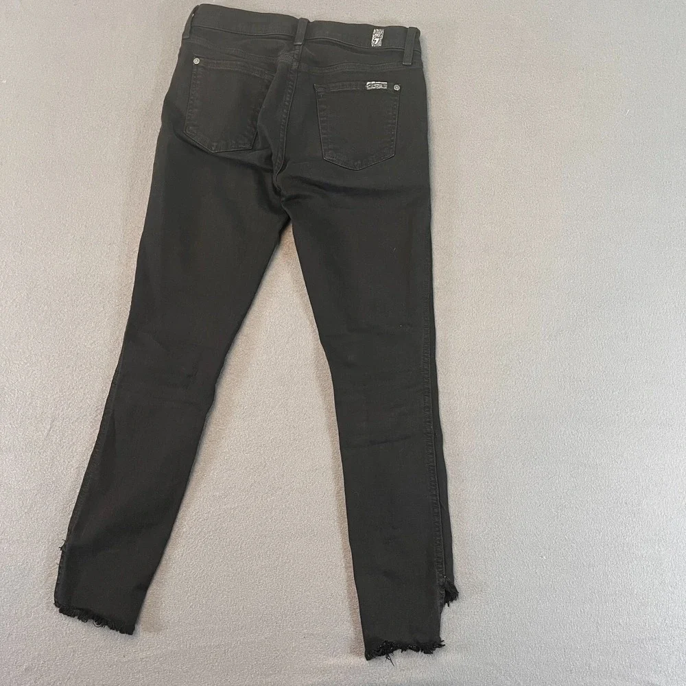 7 For All Mankind High‎ Waist Ankle Gwenevere Skinny Jeans Black Womens 28W X 26